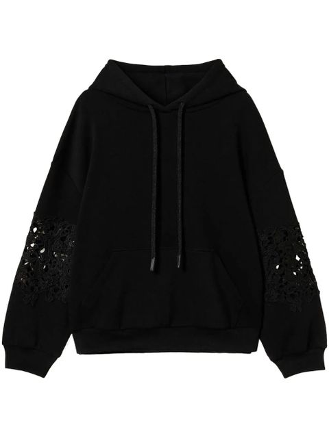 TWINSET macramé-detailing hoodie - Black - zdjęcie produktu nr 1