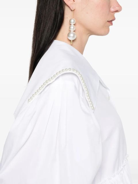 Simone Rocha beaded sailor-collar mini dress - White