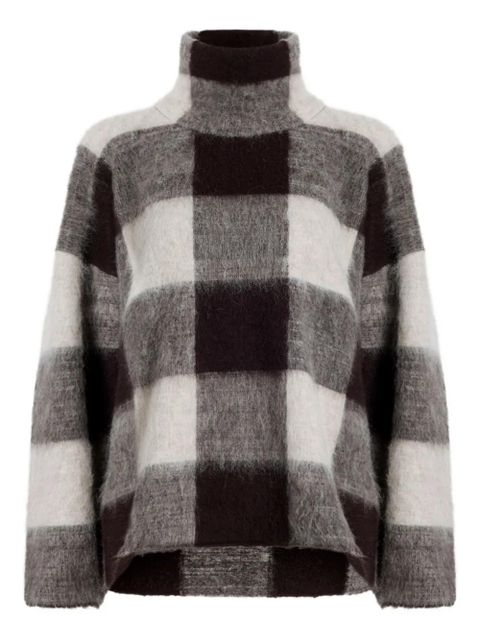Proenza Schouler high-neck check-print sweater - Brown - zdjęcie produktu nr 1