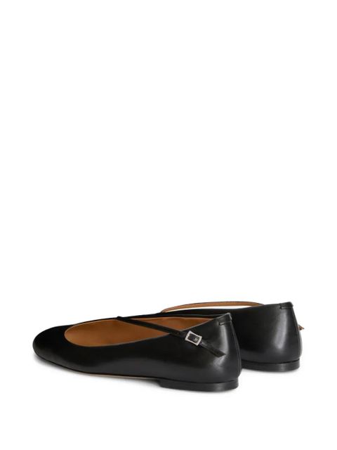Jil Sander leather ballet flats - Black