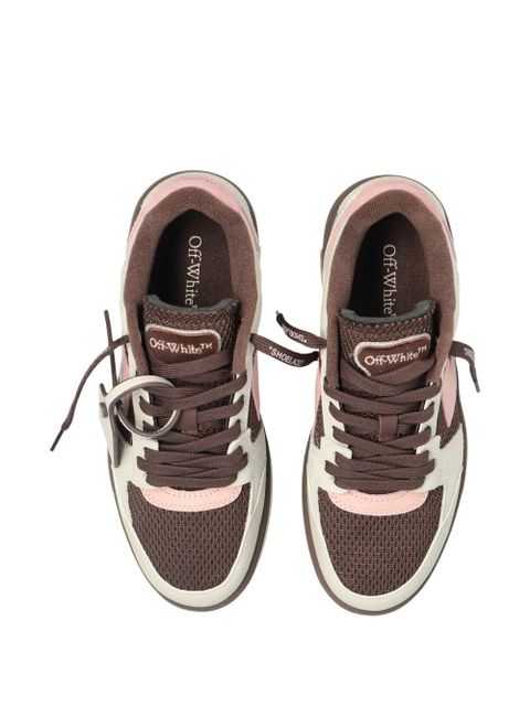 Off-White Out of Office arrow-motif panelled sneakers - Brown