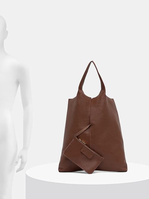 Answear.LAB torebka skórzana kolor brązowy