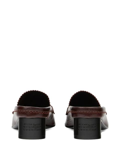 MM6 Maison Margiela swing toe penny leather slippers - Brown