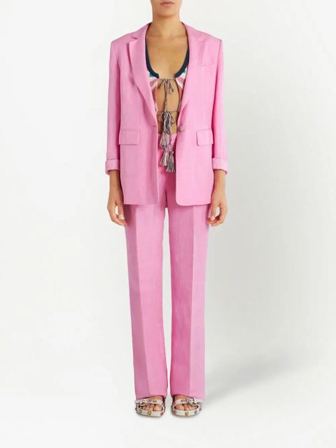 ETRO button-fastening linen-silk blazer - Pink - zdjęcie produktu nr 2