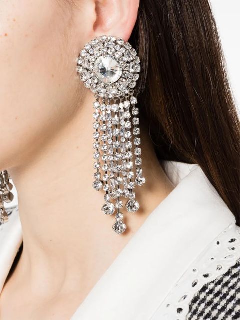 Alessandra Rich crystal-embellished dangle earrings - Silver - zdjęcie produktu nr 2