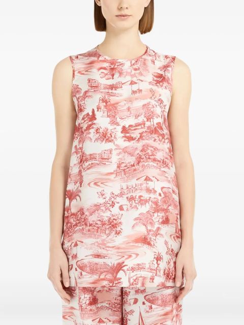 Max Mara graphic-print sleeveless top - Red - zdjęcie produktu nr 2