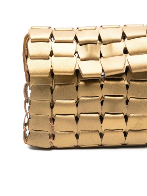 DRAGON DIFFUSION woven leather shoulder bag - Gold