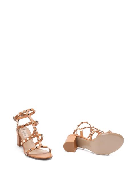 Valentino Garavani stud-embellished buckled sandals - Brown