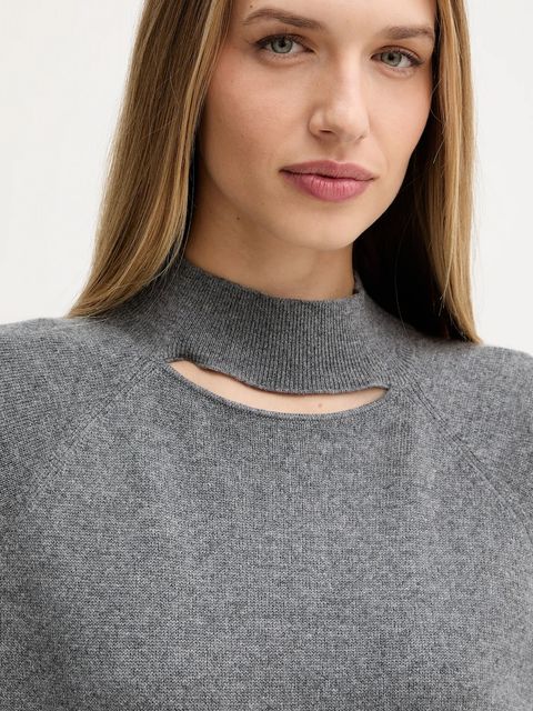 BOSS sukienka i sweter kolor szary midi dopasowana 50547867