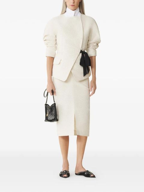 Lanvin flap-pocket tie-detail blazer - Neutrals - zdjęcie produktu nr 2