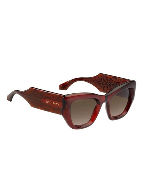 ETRO paisley-embellished cat-eye sunglasses - Red