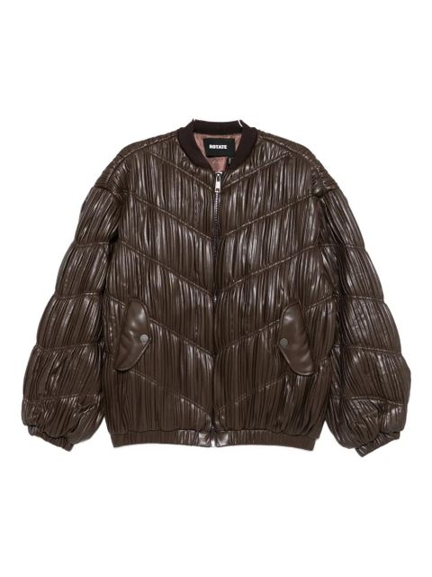 ROTATE BIRGER CHRISTENSEN pleated bomber jacket - Brown