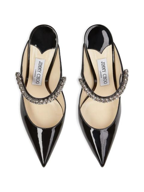 Jimmy Choo crystal-strap pointed mules - Black