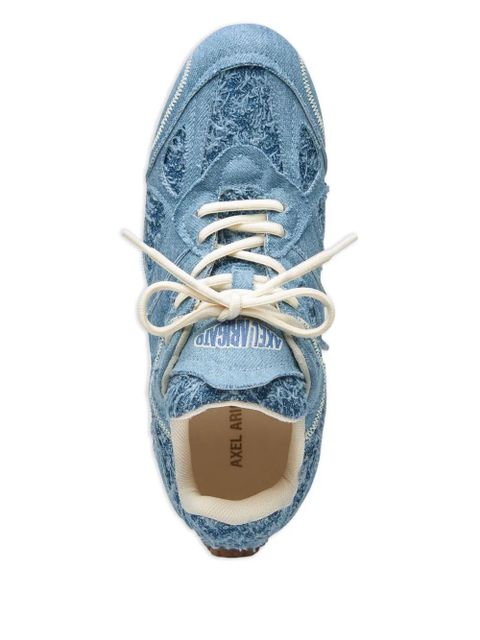 Axel Arigato Slow Runner frayed denim low-top sneakers - Blue