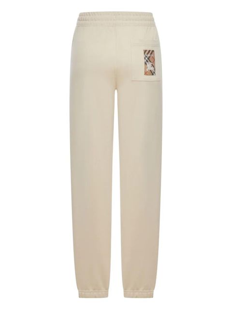 Burberry check appliqué jogging trousers - White - zdjęcie produktu nr 2