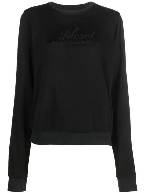 Diesel embroidered-logo crew neck sweatshirt - Black - zdjęcie produktu nr 1