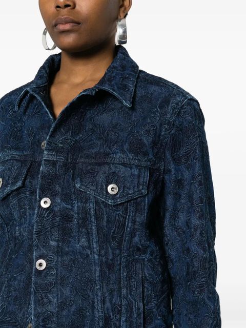Off-White Tattoo embroidered denim jacket - Blue