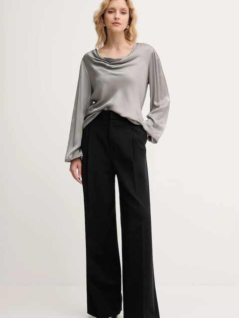 Fracomina bluzka damska kolor szary gładka FS25WT1004W45101 - zdjęcie produktu nr 2