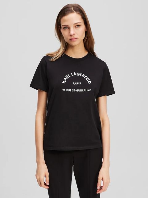 Karl Lagerfeld t-shirt bawełniany damski kolor czarny A3W17105 - zdjęcie produktu nr 1