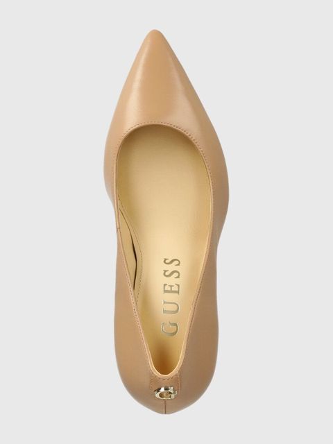 Guess szpilki skórzane DABBEY kolor beżowy FLTDAB LEA08