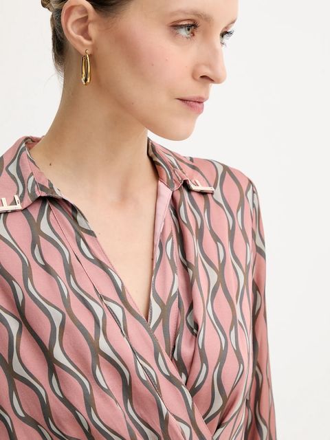 Fracomina sukienka kolor różowy midi prosta FS25WD2011W651K5