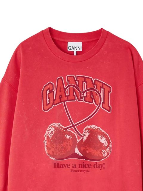 GANNI cherry-print sweatshirt - Red - zdjęcie produktu nr 2