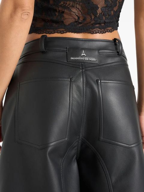 Manière De Voir Hazel eiffel-button wrap-over bermuda shorts - Black