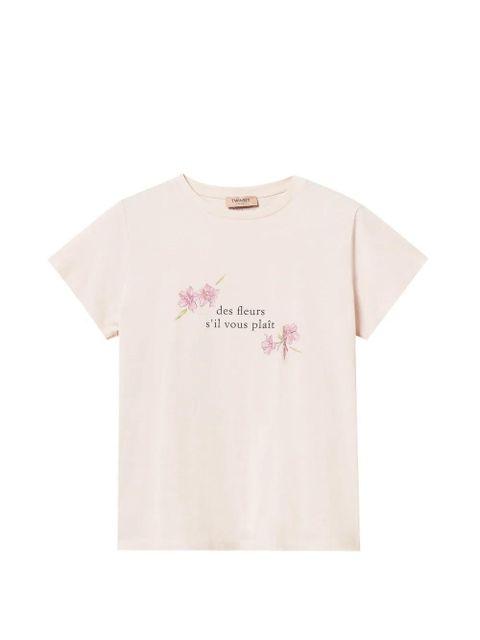TWINSET slogan-print T-shirt - Pink - zdjęcie produktu nr 1