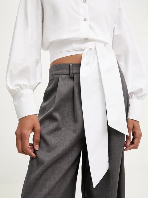 Answear.LAB koszula damska kolor biały relaxed z kołnierzykiem klasycznym