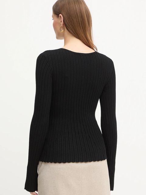 BOSS sweter damski kolor czarny lekki 50547913