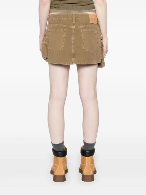 The Attico Fay denim cargo miniskirt - Neutrals