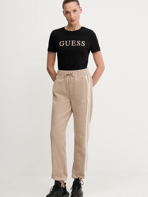 Guess t-shirt bawełniany CLELIA damski kolor czarny V5BI10 I3Z14