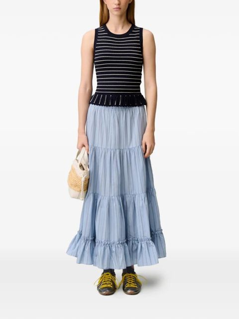 Claudie Pierlot striped ruffled top - Blue - zdjęcie produktu nr 2