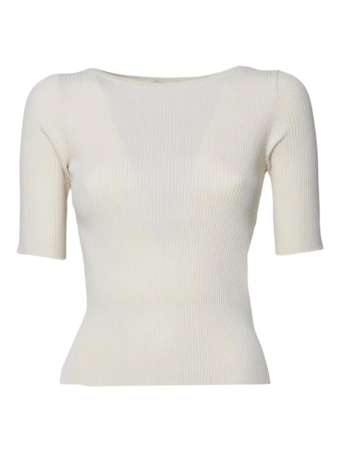 Weekend Max Mara rib-knit T-shirt - White - zdjęcie produktu nr 1