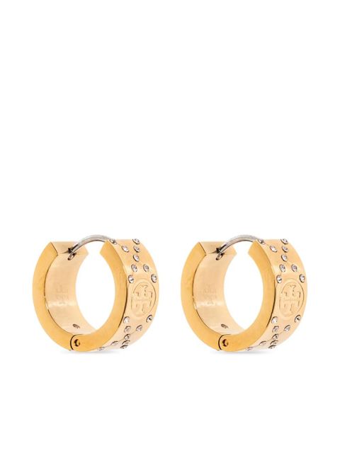 Tory Burch small T monogram hoop earrings - Gold - zdjęcie produktu nr 1