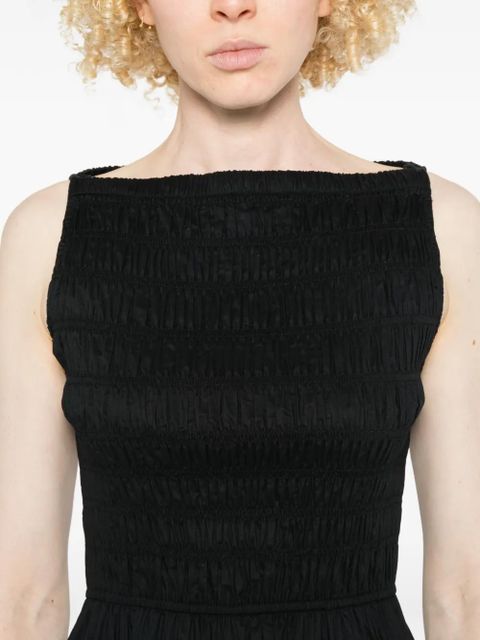 DÔEN shirred sleeveless midi dress - Black