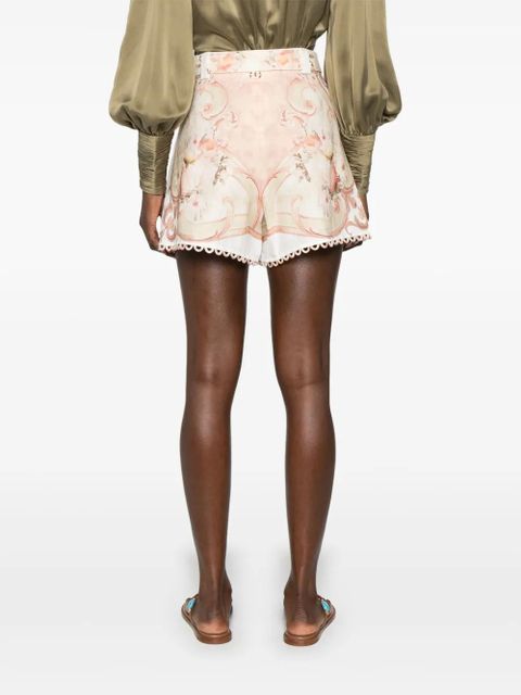 TWINSET printed linen shorts - Neutrals