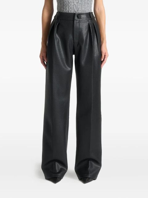 Manière De Voir pebbled leather pleated trousers - Black - zdjęcie produktu nr 1