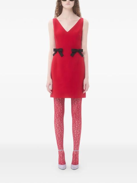 Valentino Garavani bow V-neck mini dress - Red