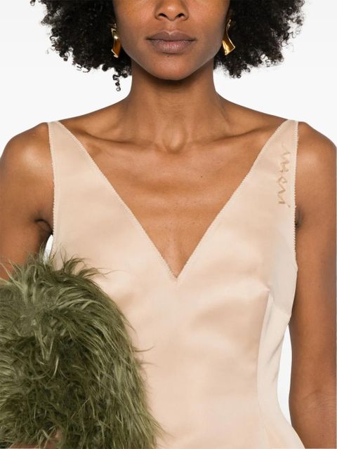 Marni duchess satin mini dress - Neutrals