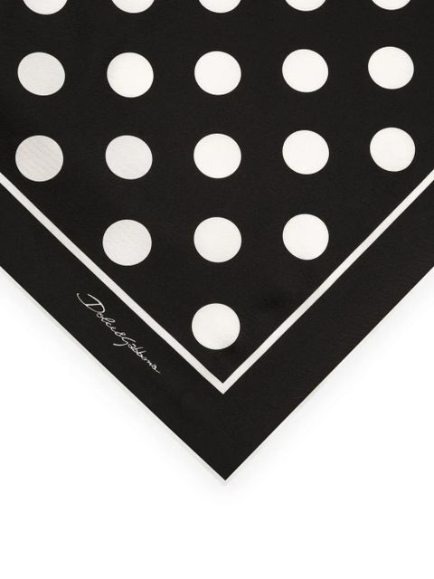 Dolce & Gabbana polka-dot print silk scarf - Black - zdjęcie produktu nr 2