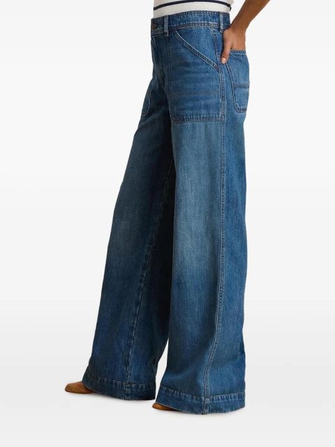 Lauren Ralph Lauren patch-pocket wide-leg jeans - Blue