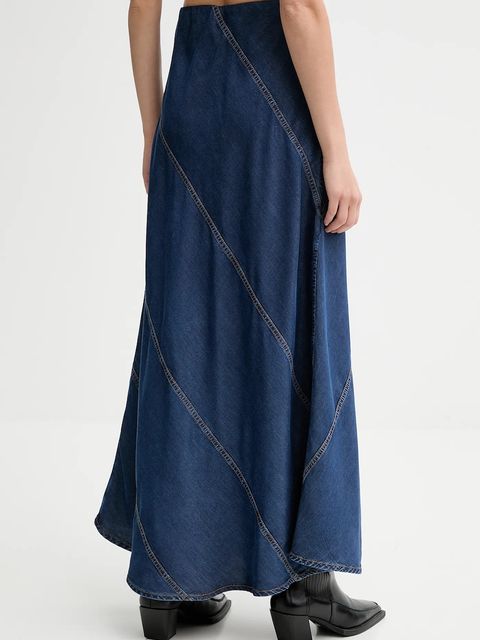 MUNTHE spódnica jeansowa PARSON kolor niebieski maxi rozkloszowana 252122225207