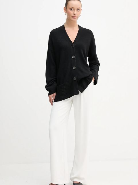 United Colors of Benetton kardigan z dodatkiem wełny damski kolor czarny 126WD604Z - zdjęcie produktu nr 2