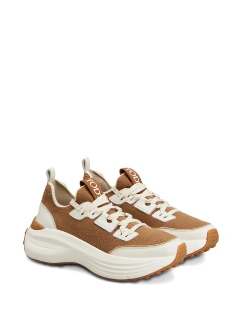 Tod's logo-detail lace-up sneakers - Brown