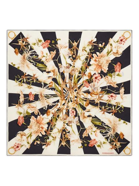 Ferragamo Gaia-print silk scarf - Black - zdjęcie produktu nr 1