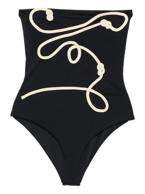 Johanna Ortiz string-appliqué swimsuit - Black - zdjęcie produktu nr 1