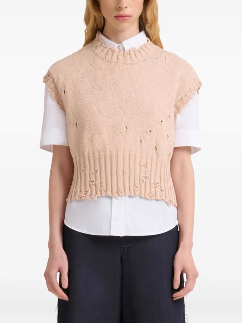 Marni textured-knit cropped top - Neutrals