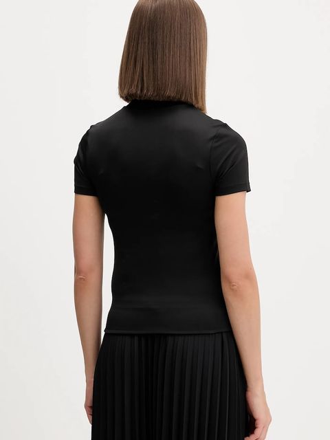 Tommy Jeans t-shirt damski kolor czarny z półgolfem DW0DW21563