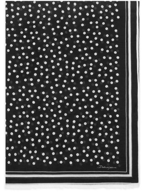 Dolce & Gabbana polka dot-print modal-blend scarf - Black - zdjęcie produktu nr 1